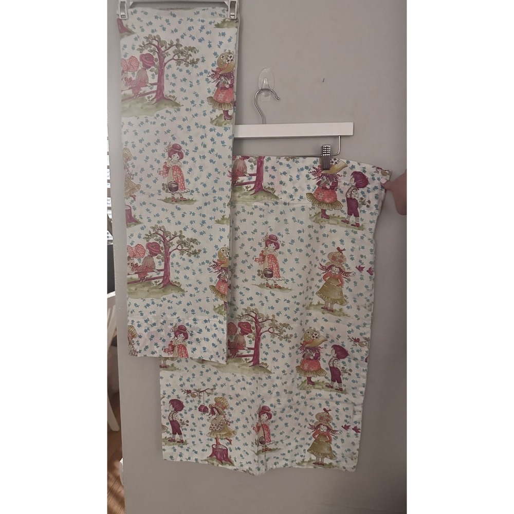 2 Standard Pillowcases Holly Hobbie Strawberry Shortcake Style Cotton Fabric 70s
